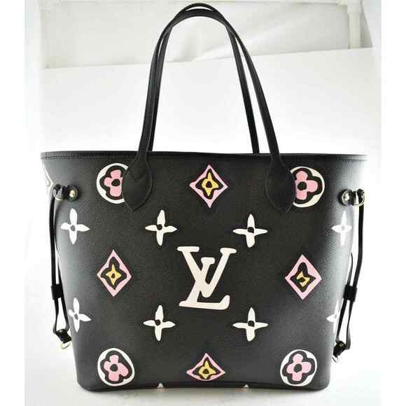 Louis Vuitton Neverfull MM Wild At Heart Black White Tote Handle Shoulder Bag - Picture 4 of 13